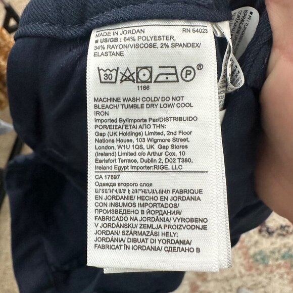 Banana Republic Navy Blue Slim Fit Business Casual Work Pants Mens size 35R NEW - Picture 3 of 5